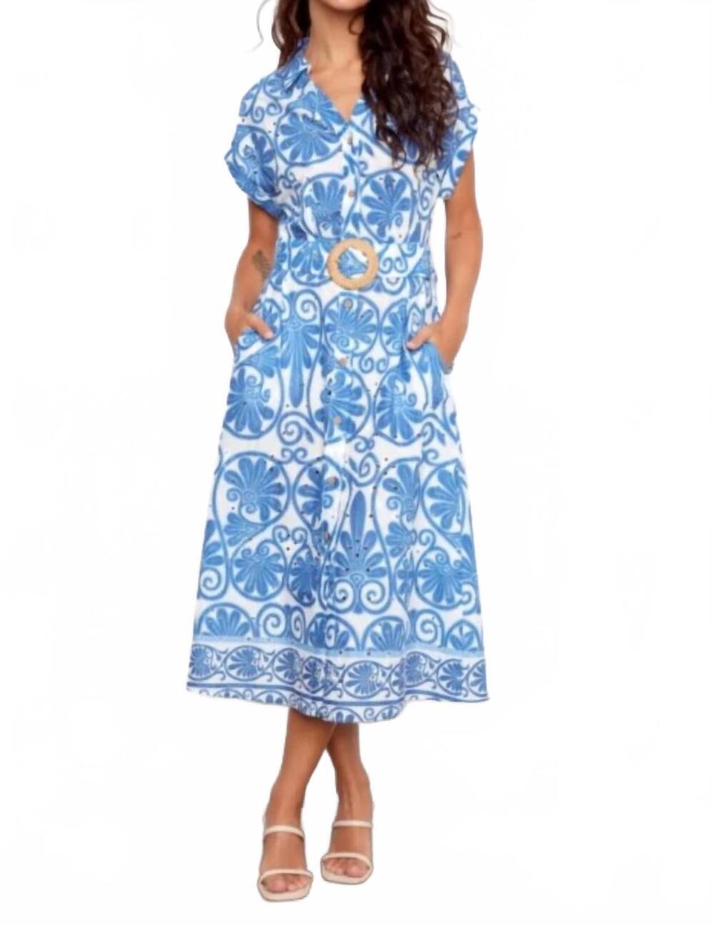 NEW CHARLIE B printed eyelet cotton dress in astral